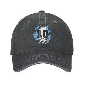 Изработена по поръчка памучен бейзболна шапка Maradona 10 за мъже и жени, Дишаща Аржентинската футболна шапка за татко, Градинска облекло