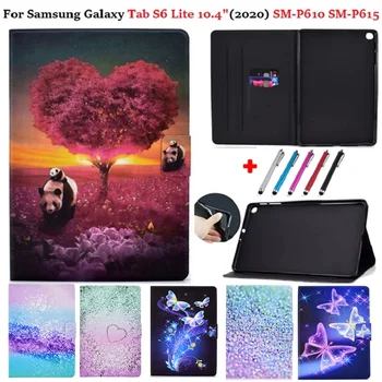 За Samsung Galaxy Tab S6 Lite Case 10.4 2020 SM-P610 SM-P615 P610 P615 Портфейл С Отделения за карти, Флип Калъф от Изкуствена Кожа с Анимационни Модел