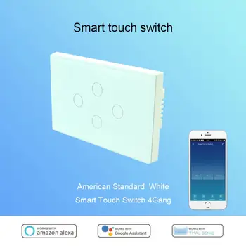 Закалено Стъкло 10 A Wifi, Сензорен Стенен прекъсвач на Hristo Работи с Алекса И приложението Home Single Fire Smart Switch с дистанционно управление