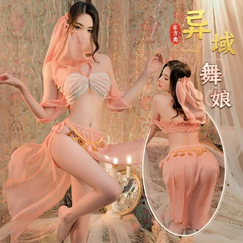 Секси екзотична форма за cosplay, Забавно бельо, Страст, Очарованието на полунощ, Луксозен китайски костюм Древна Хан, Определени изкушения