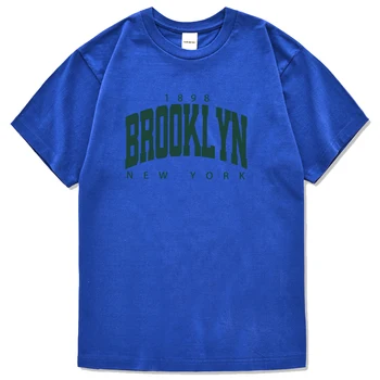 1898 Бруклин, Ню Йорк, Мъжка Тениска С Принтом, Креативна Модна Тениска, Благородна Готина Двойка Спортни Мъжки Тениски С Къс Ръкав