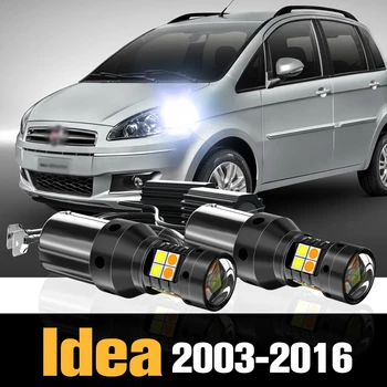 2x Led двухрежимный указател на завоя Canbus + Дневна ходова светлини DRL Аксесоари за Fiat Idea 2003-2016 2009 2010 2011 2012 2013 2014