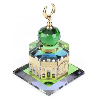 Умален модел на джамията Ал-Акса с позлатени от мюсюлманския кристал, Модел на ислямска сграда, Аксесоари за декориране на работния плот на вашия домашен офис